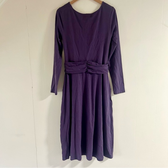 Pact Revive Wrap Front Midi Dress in Purple sz M - Picture 4 of 4